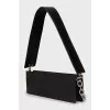 Rectangular leather bag with brand logo