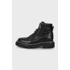 Embossed leather boots