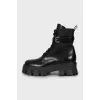 Leather and textile boots