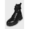Leather and textile boots