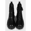 Leather and textile boots