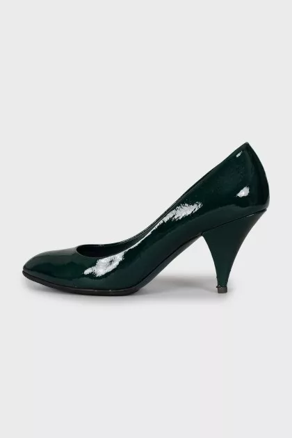 Leather wedge heel shoes