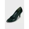 Leather wedge heel shoes