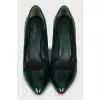Leather wedge heel shoes