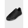 Leather sneakers with brand logo