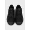 Leather sneakers with brand logo