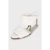 White sandals with leather weave