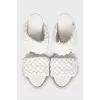 White sandals with leather weave