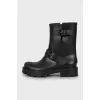 Rubber boots with straps