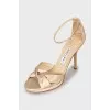 Stiletto heel sandals with rhinestone clasp