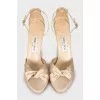 Stiletto heel sandals with rhinestone clasp