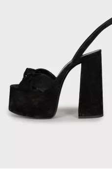 Suede high-soled sandals