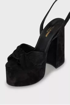 Suede high-soled sandals