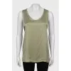 Green silk T-shirt