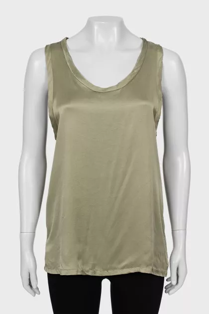 Green silk T-shirt