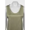 Green silk T-shirt