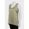 Green silk T-shirt