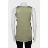 Green silk T-shirt