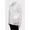 Lace jacket with buttons and tag