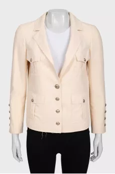 Jacket with raw edges