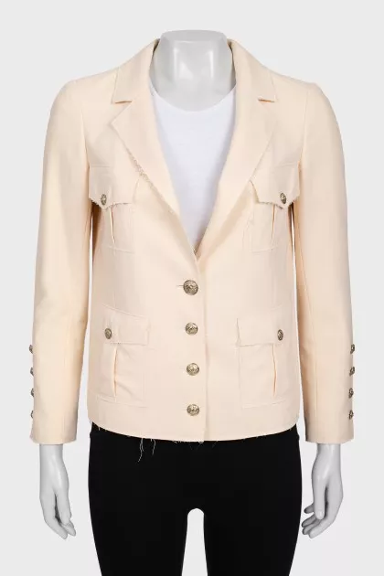 Jacket with raw edges