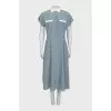 Silk dress with signature buttons