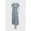 Silk dress with signature buttons