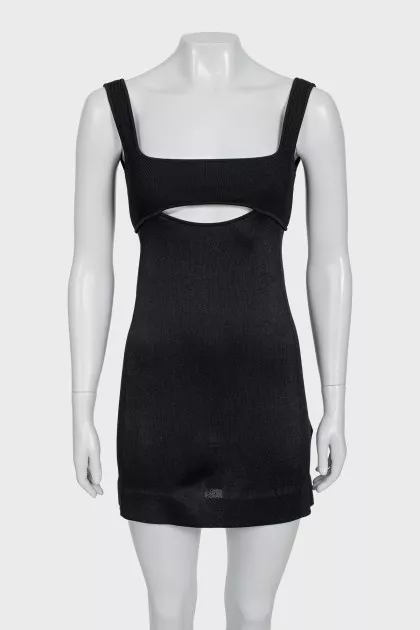 Black mini dress with tag