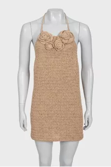 Woven dress with tag