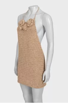 Woven dress with tag