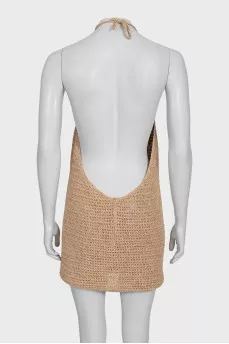 Woven dress with tag