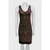 Vintage Dress in Golden Print