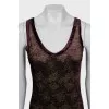 Vintage Dress in Golden Print
