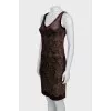 Vintage Dress in Golden Print