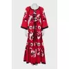 Dress with fringe decorated with embroidery