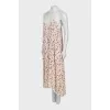 Silk dress with lace on thin straps