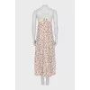 Silk dress with lace on thin straps