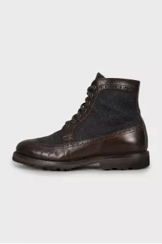 Men's Two-Tone Perforated Boots