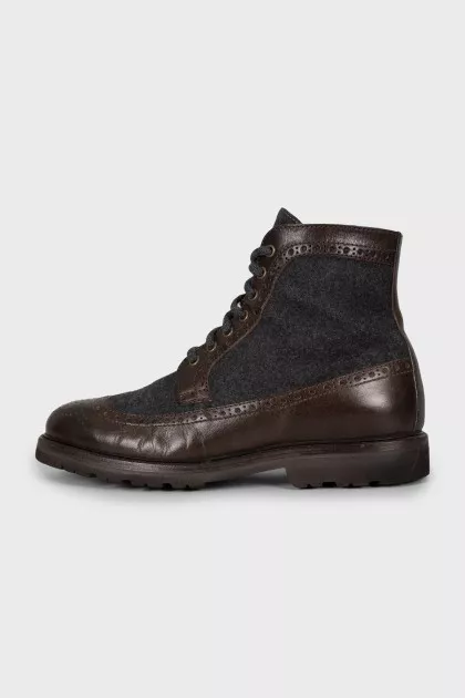 Men's Two-Tone Perforated Boots