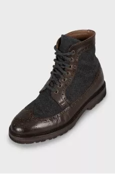 Men's Two-Tone Perforated Boots
