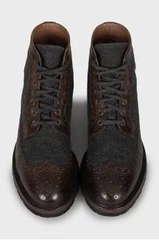 Men's Two-Tone Perforated Boots