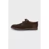 Men's perforated suede shoes