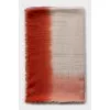 Three-color wool scarf with fringe