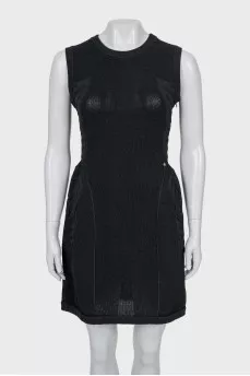 Wool dress with relief pattern