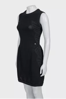 Wool dress with relief pattern