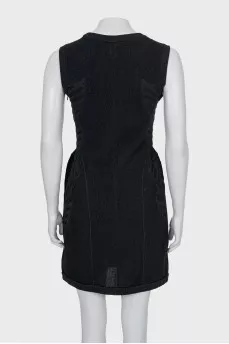 Wool dress with relief pattern