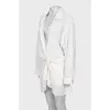 White dress with relief pattern