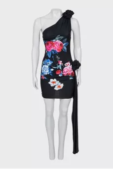 Floral print bodycon dress with tag