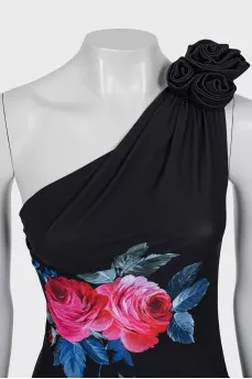 Floral print bodycon dress with tag