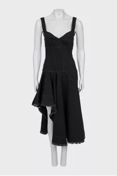 Backless dress with fringe